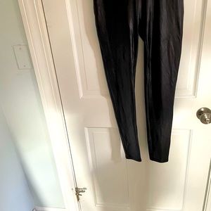 Spanx maternity black faux leather leggings